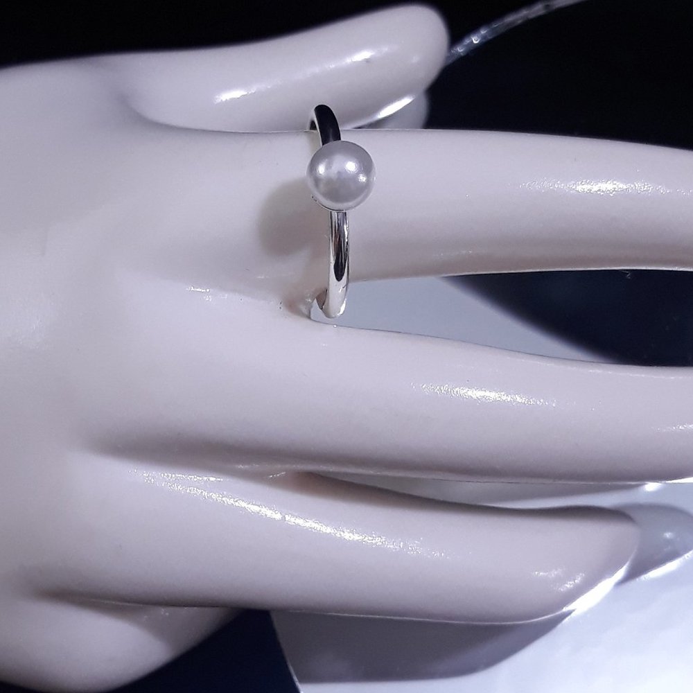 June BirthStone GENUINE Pearl Ring Sterling Promise SIZE 9